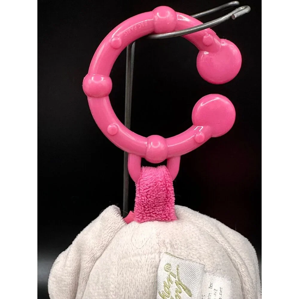 Stephan Baby Elephant Pink Plush Security Blanket Lovey Teether Rings Knot READ‎